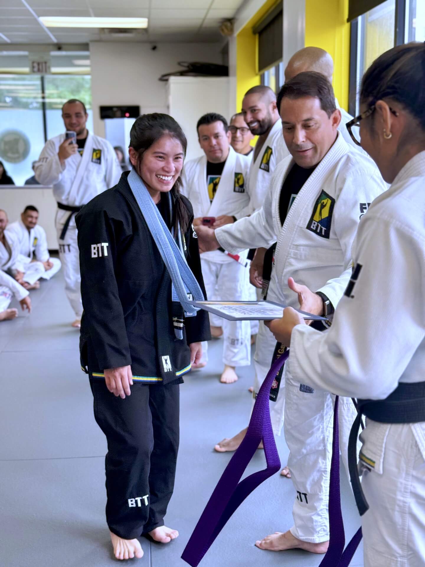 Women's BJJ purple belt promotion at BTT Boston